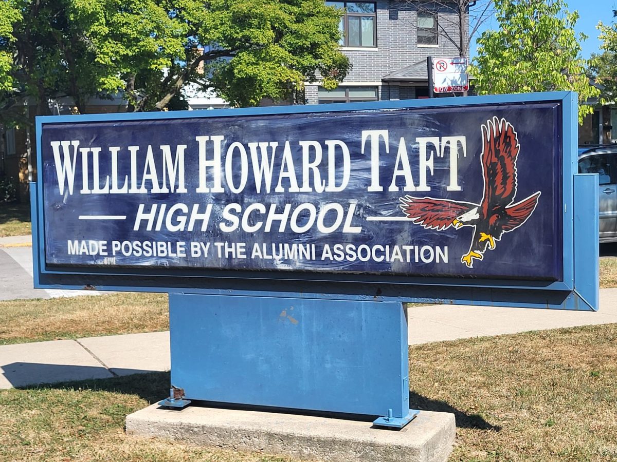 Sign outside Taft High School.