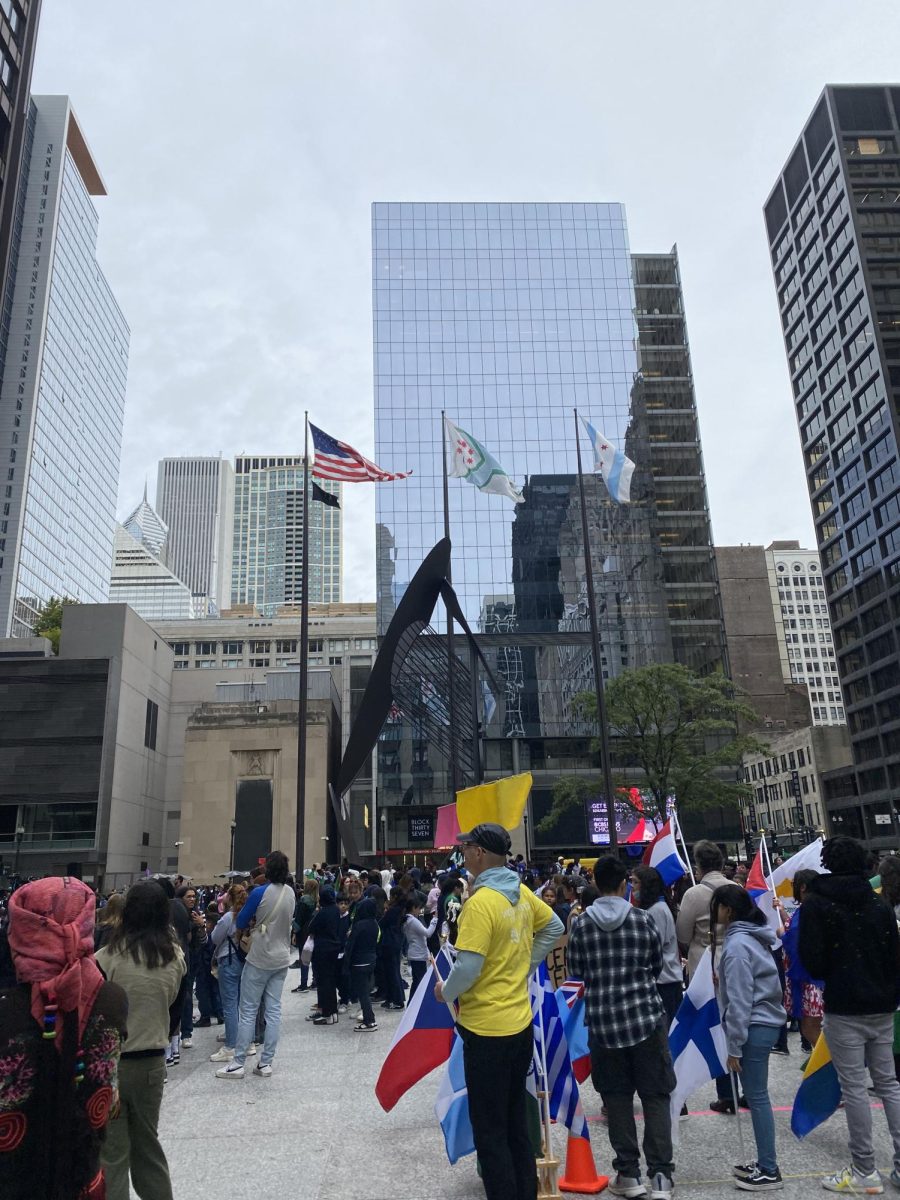 Picture taken in downtown Chicago, for Peace Day. 