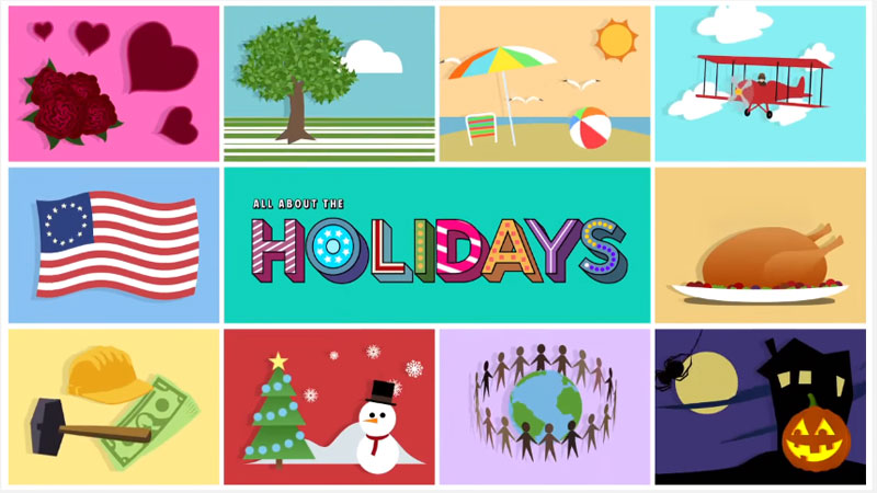 Images of different holidays.