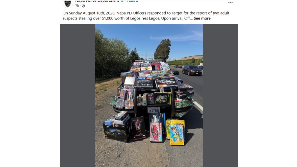 On Sunday, August 16, 2026, Napa Police responded to a theft at the Target store in Napa, California.