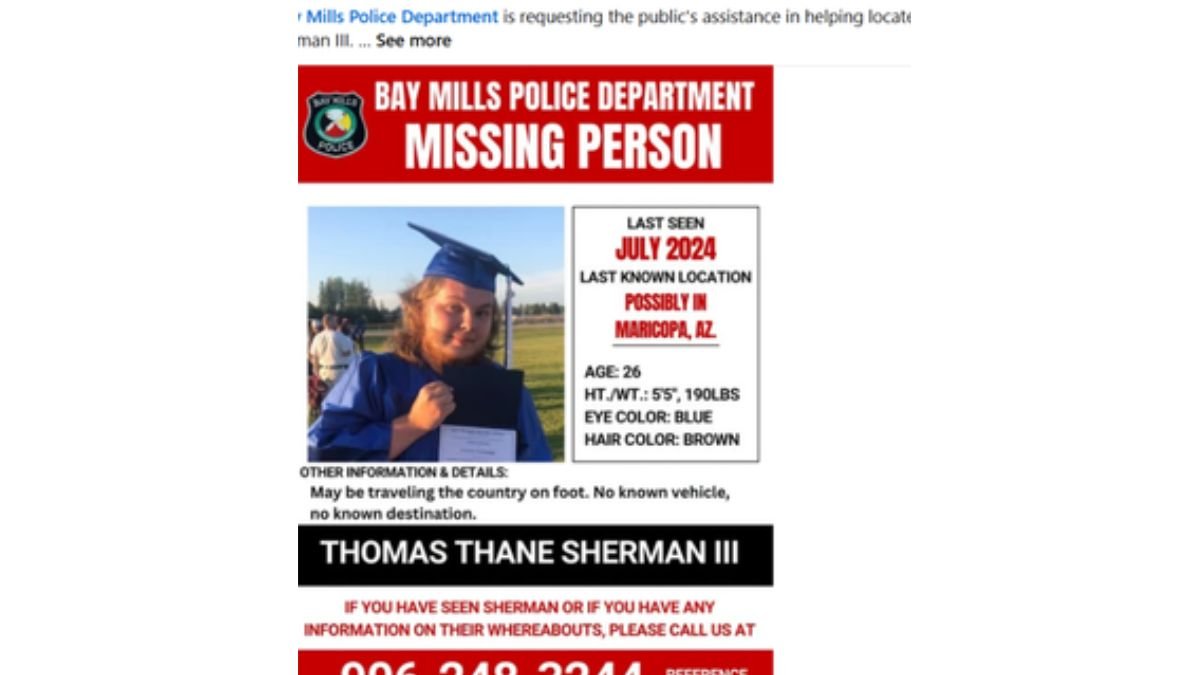 Sherman was last seen in Arizona in July 2024, and despite ongoing efforts by law enforcement, he remains missing.